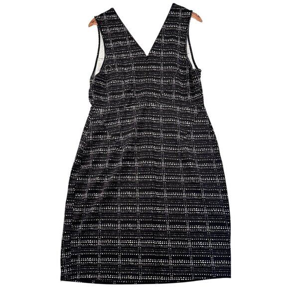 TART Sleeveless Black & White Dot Sheath Dress Sz 1X  V‑Neck Polished OfficeWear - Picture 9 of 14
